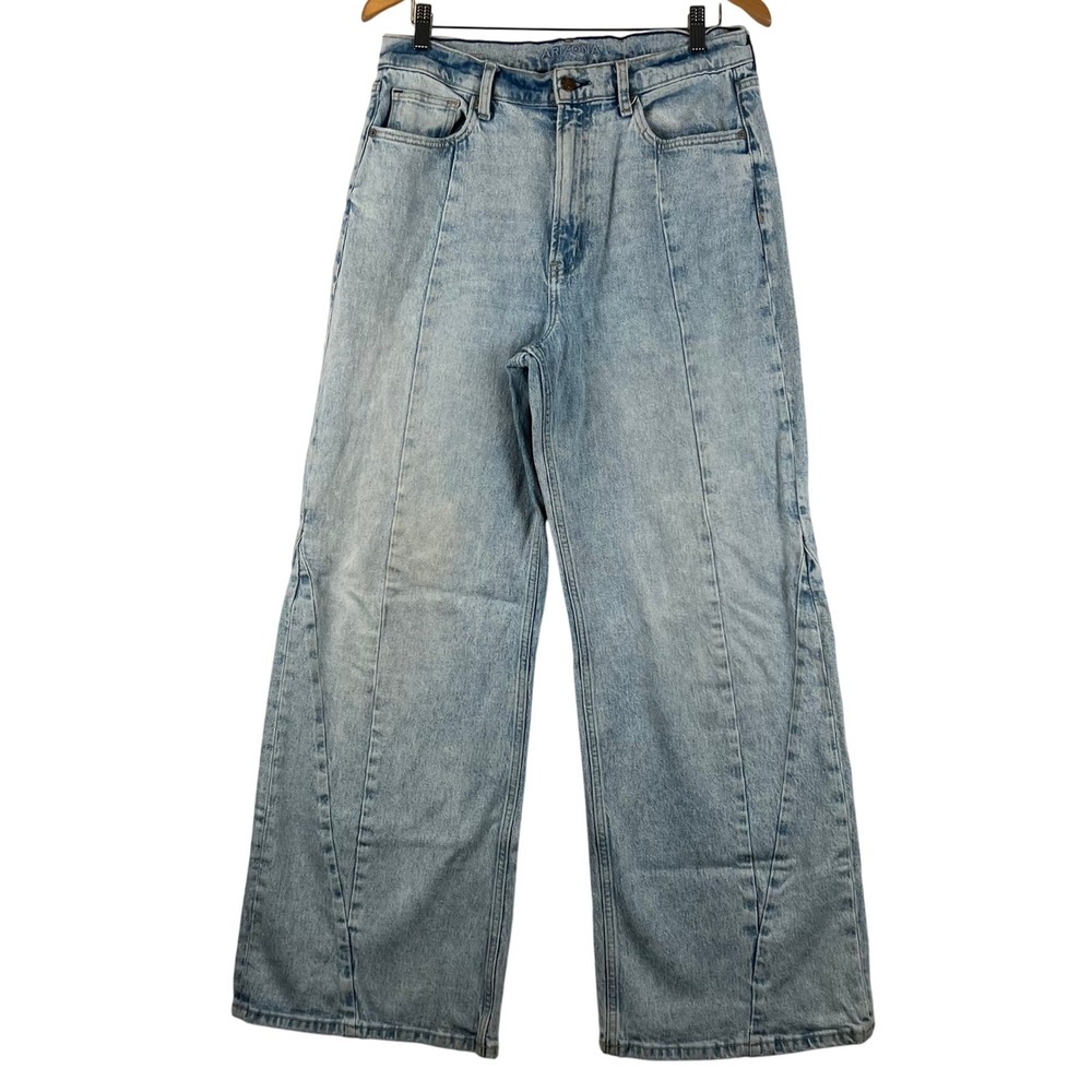 Arizona Wide Leg Jeans Womens 13 High Rise Light Wash Denim y2k 90s